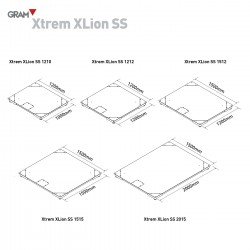 GRAM XTREM LION-S AISI-304 Plataforma inoxidable IP68 dimensiones
