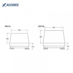 ACCUREX RXT 15/30/60Kg Báscula semi industrial de Gram cotas dimensiones