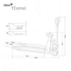 GRAM TCamel 2T Carretilla pesadora de alta calidad cotas dimensiones