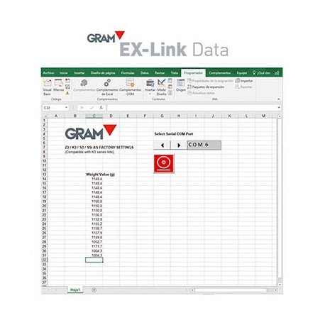 Software EX-Link (incluida salida USB) Gram