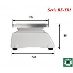 BS-TRI/BS-TRI DUAL 3/6/15Kg 230x190mm Balanza control peso Baxtran cotas