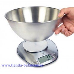 STEEL KS 5000g 1g (115)mm Balanza de cocina Baxtran cuenco inox extraible