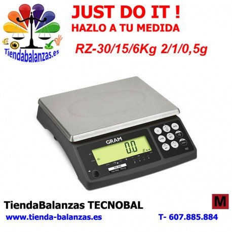 GRAM RZ- 6/15/30Kg Balanza límites de peso y salida USB